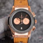 Copy Hublot Classic Fusion Chronograph King Onyx Dial Rose Gold Watch 43mm